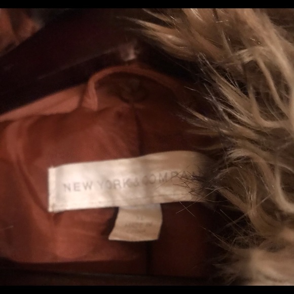 Caramel color fully lined Jacket bomber Jacket with Faux Fur detachable collar - Picture 6 of 6